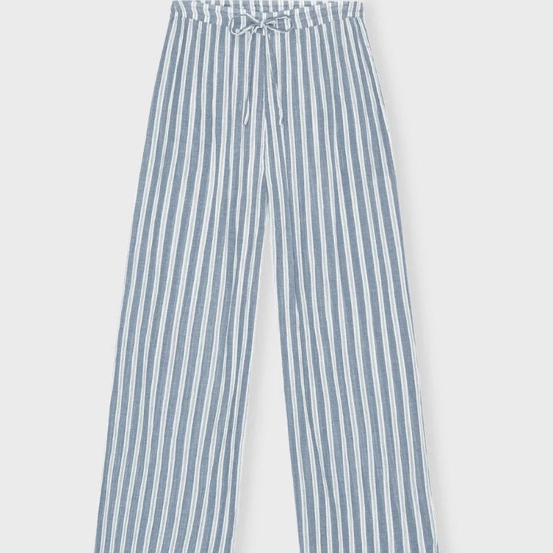 Slow pants - stripe - sea blue/ecru - Nordic Home Living