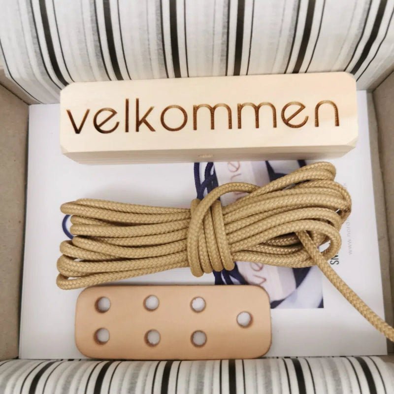 Snoren - Startpakke - m/velkomstbrik og læder lås - Beige - Nordic Home Living