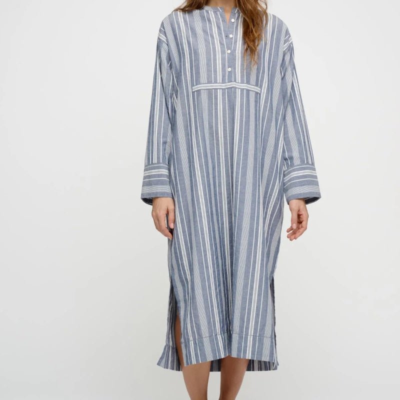 Stillness dress - stripe - sea blue/white - Nordic Home Living