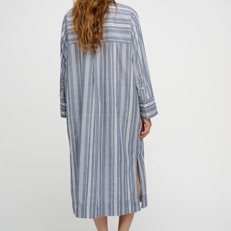 Stillness dress - stripe - sea blue/white - Nordic Home Living