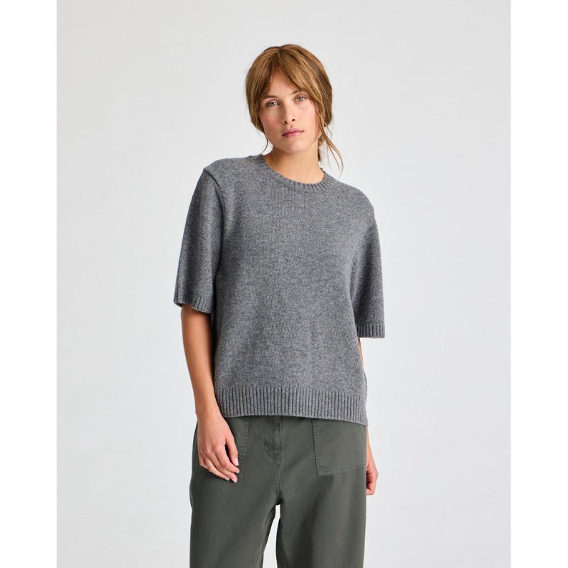 Tulle Strik - O - Neck - Grafitti Grey Melange - Nordic Home Living