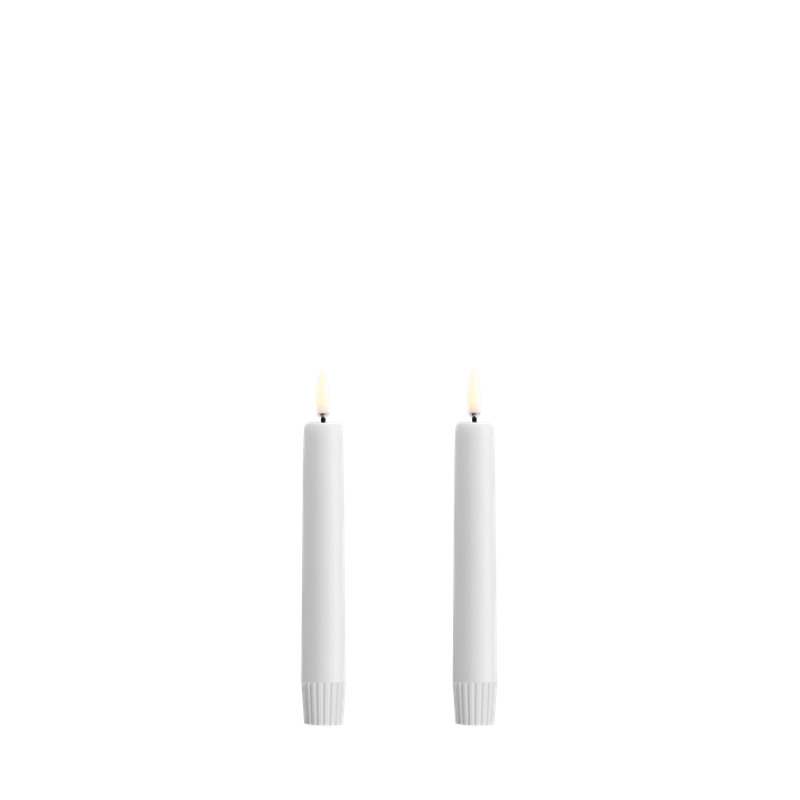 LED-konisk lys - Nordisk Hvid, Glat, 2-pak, 2,3x16,4 cm