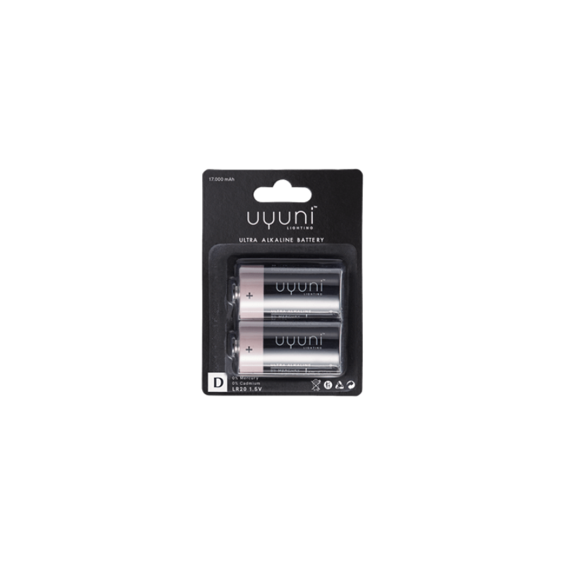 D-batteri - 1,5V, 17.000 mAh - 2-pakning