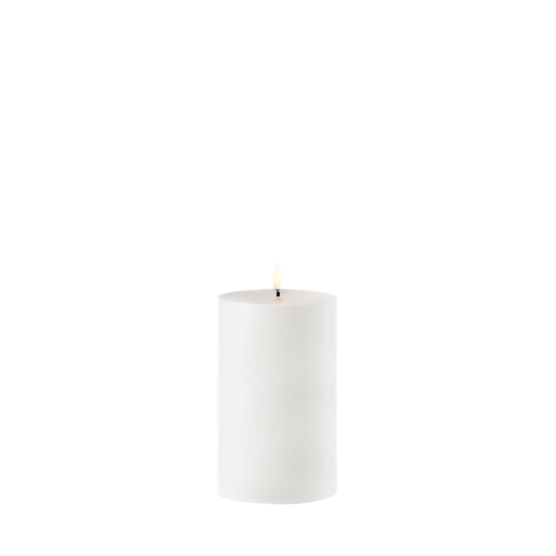 Udendørs bloklys Glat B8,4 x H15 cm - Nordisk Hvid