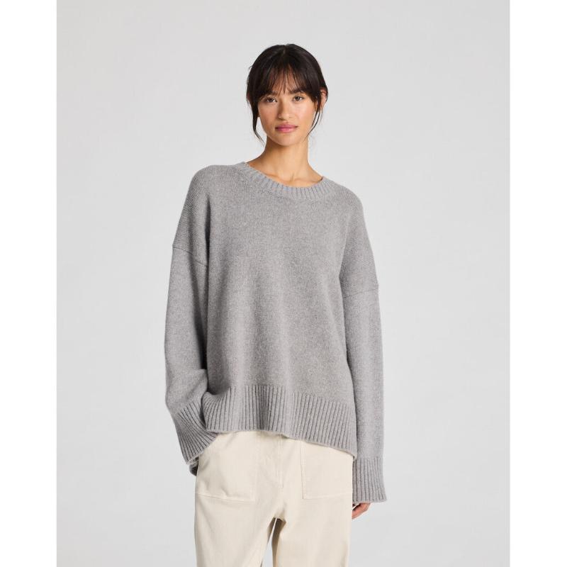 Vigga Strik - O - Neck - Grey melange | GAI+LISVA - Nordic Home Living