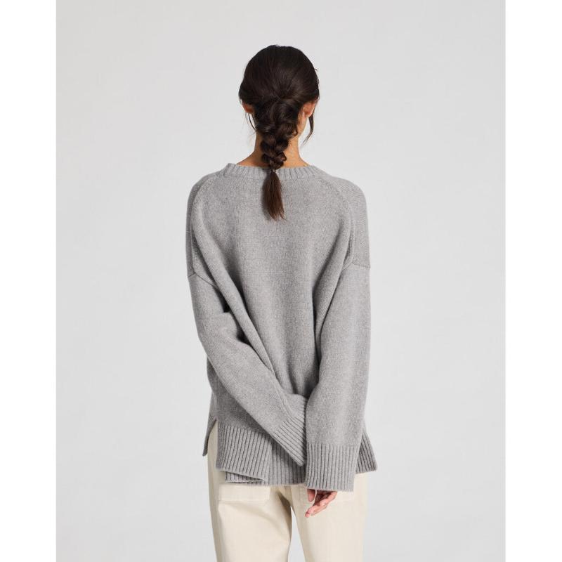 Vigga Strik - O - Neck - Grey melange | GAI+LISVA - Nordic Home Living