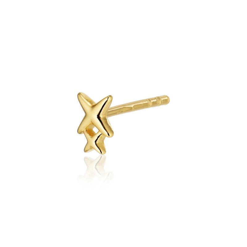 Ørestik - Dobbelt kors - forgyldt | Alura Copenhagen - Nordic Home Living