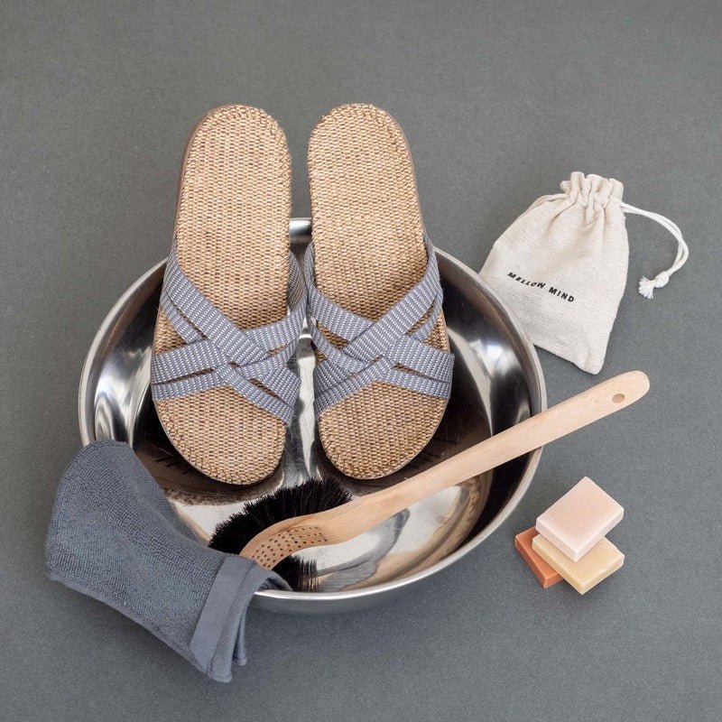 Sandal - Women#1 - Grey Stripes | Shangies - Nordic Home Living