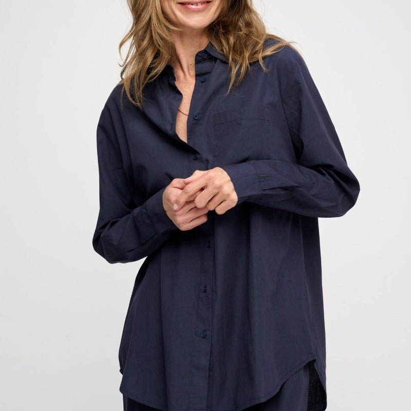Skjorte - Gaia - Navy | moshi moshi mind - Nordic Home Living