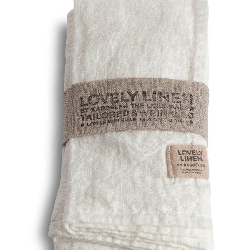 Stofservietter 4-pak - Hør - Off-White | Lovely Linen - Nordic Home Living