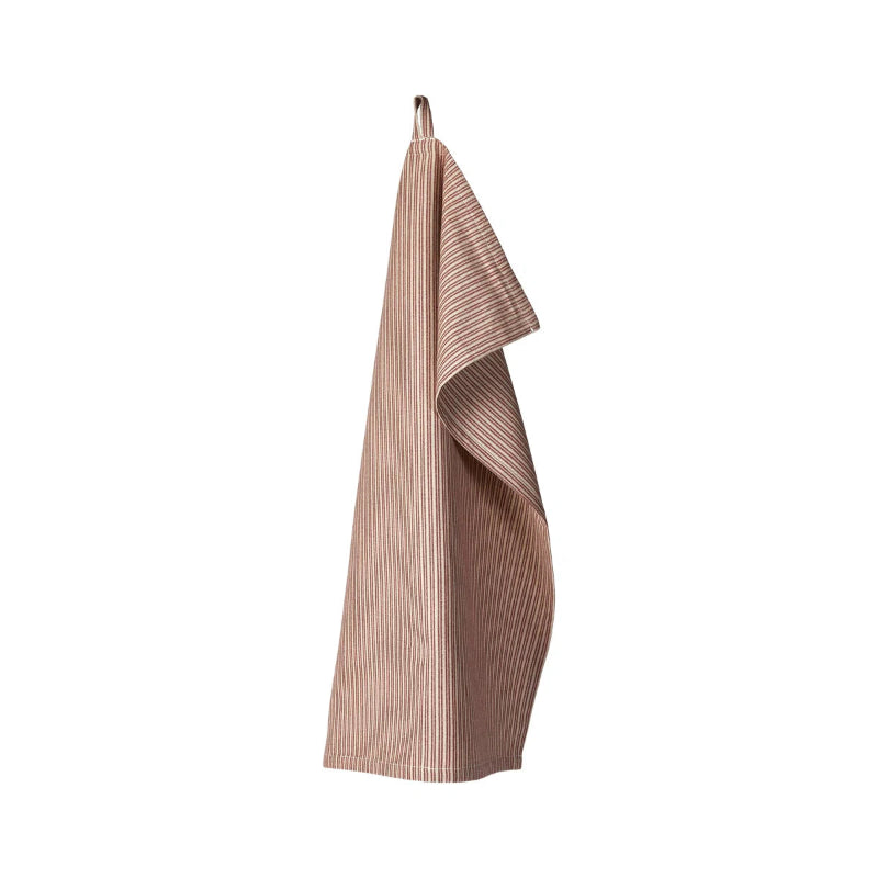 Viskestykke 50x70cm bomuld rød/ sand
