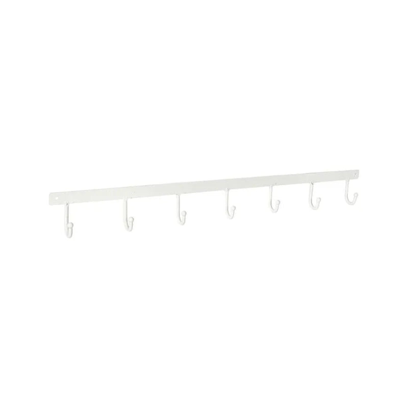 Knagerække m/7 - 60x3x7cm metal - hvid