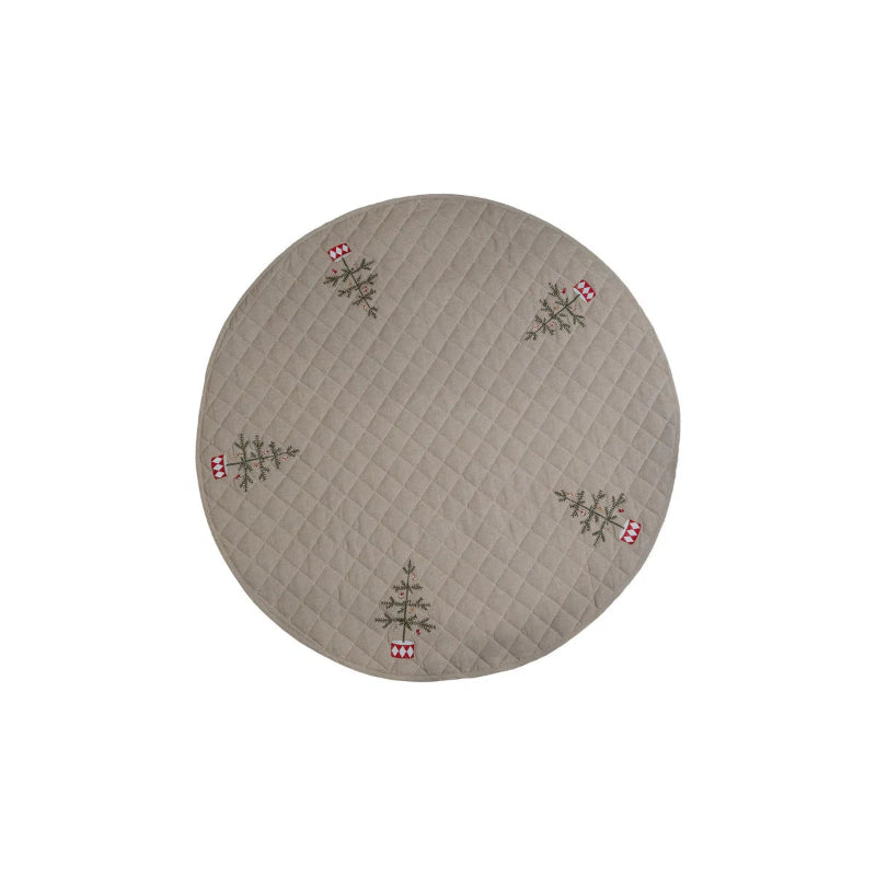Juletræstæppe m/broderi D120cm quilt bomuld