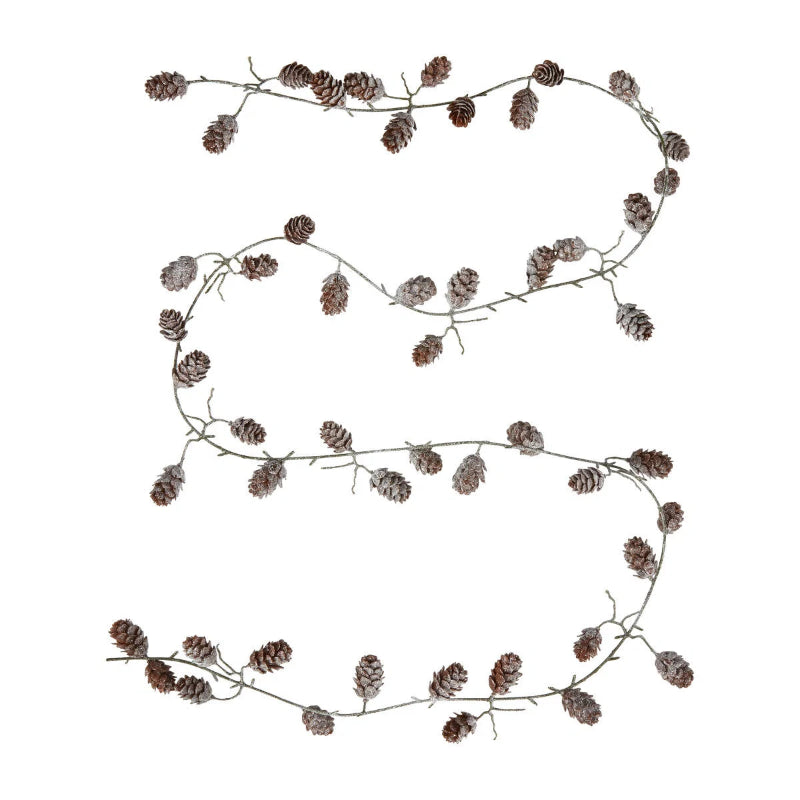 Guirlande m/kogler 220cm - Brown/glitter