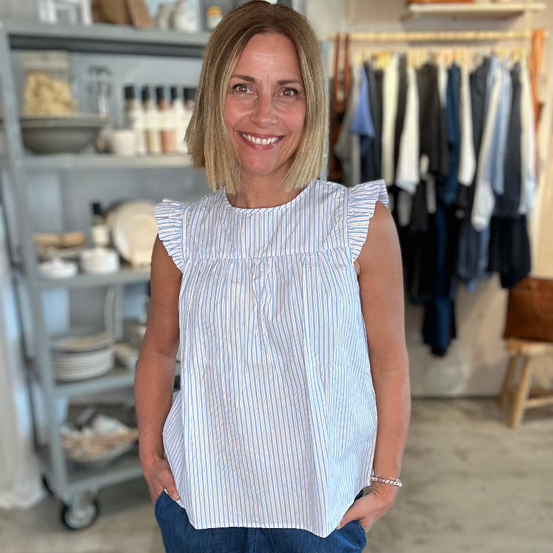 Stockholm top - Blue Cameo Brown