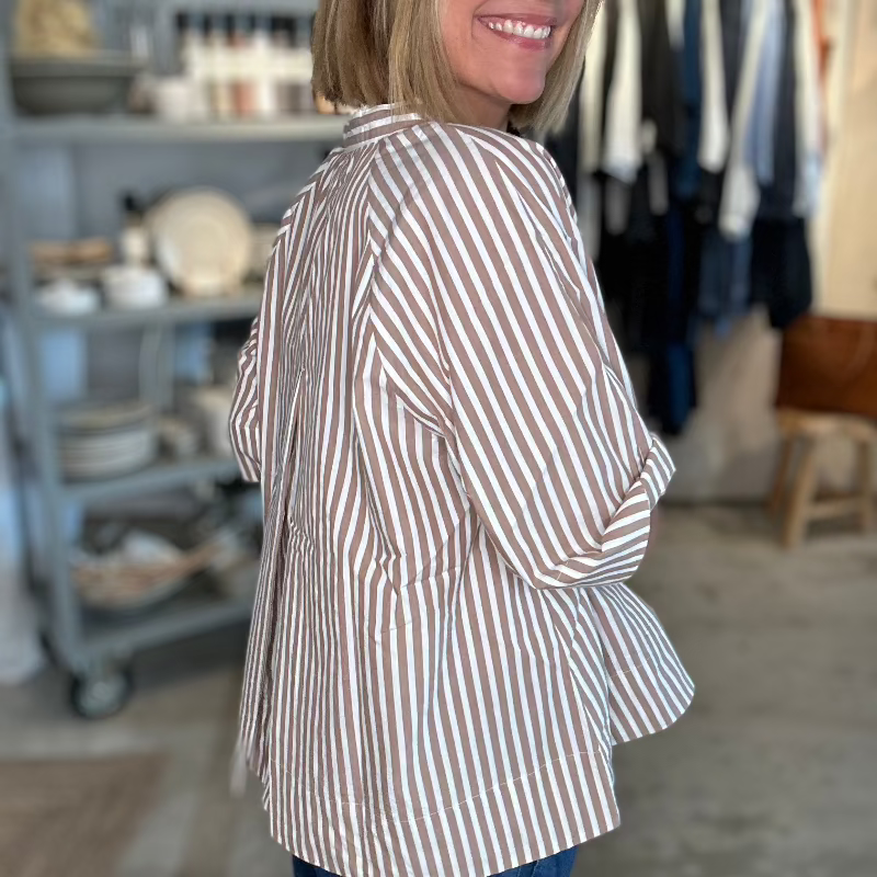 Skjorte - Abu dhabi - Coffee wide stripe