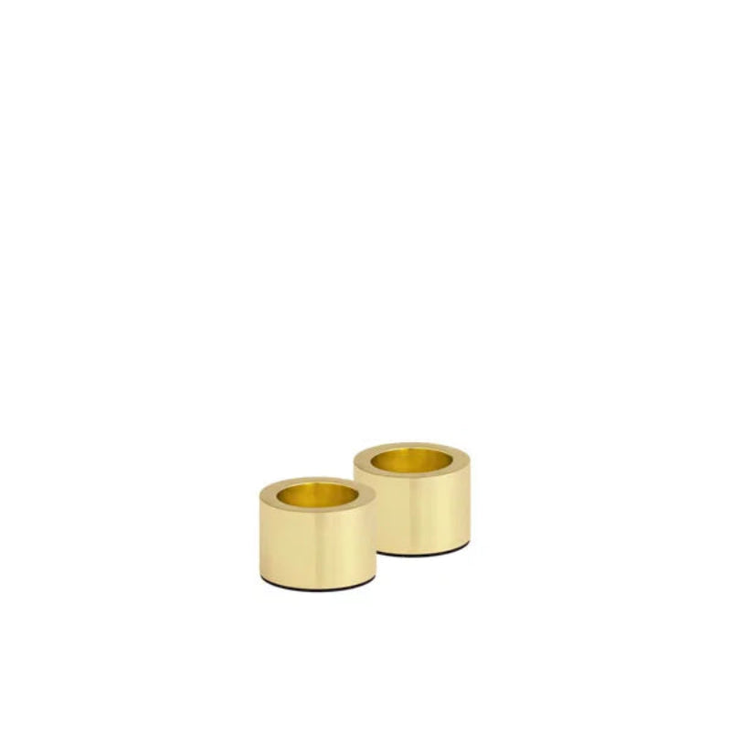 Lysestage med spids form - mat messing, 2-pak, 3,25x2,32 cm (4/24)