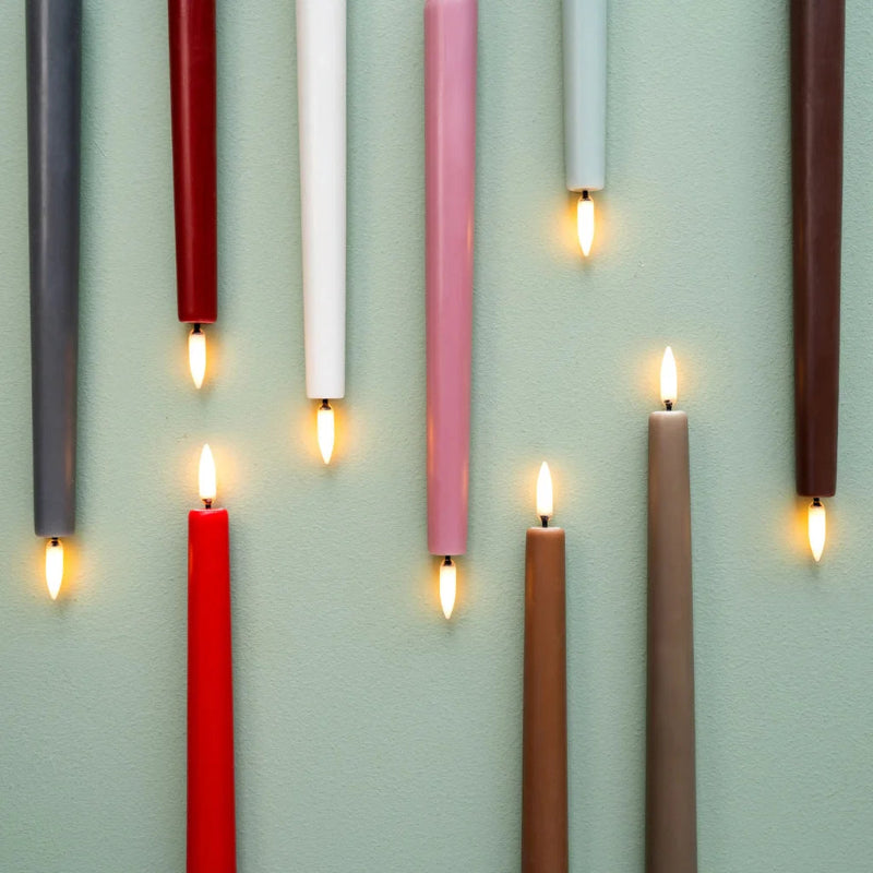 LED-konisk lys - Sandsten, Glat, 2-pak, 2,3x25 cm