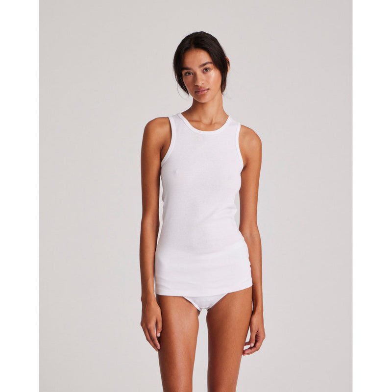 Alberte - Cotton RIB Top - White - Nordic Home Living