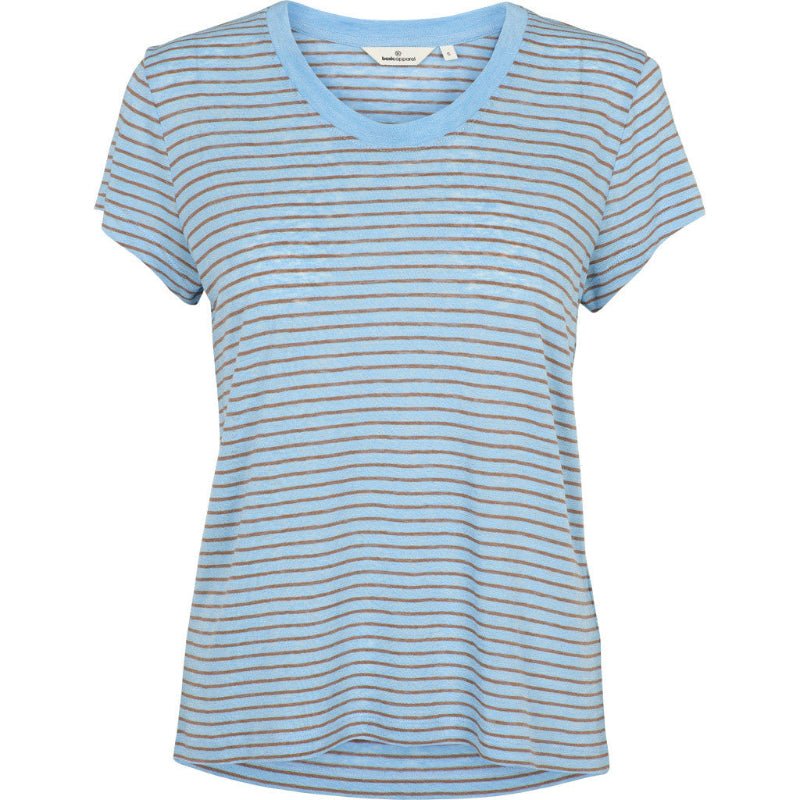 Ashly - SS - Hør/Viskose - Lyseblå/sand - Nordic Home Living