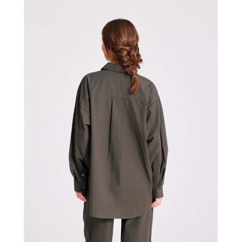 Astrid - L/S Poplin Shirt - Beluga - Nordic Home Living