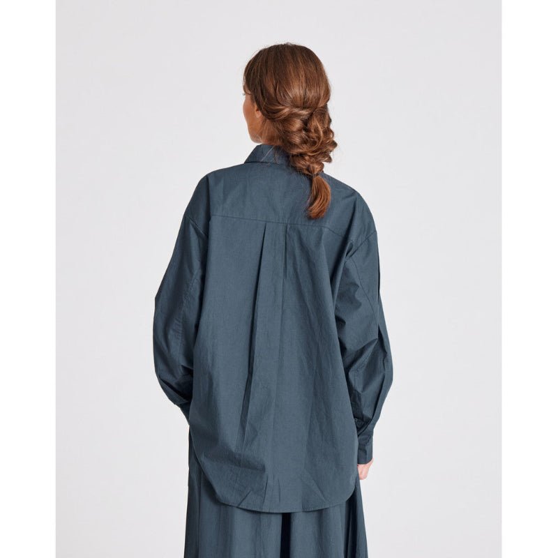 Astrid - L/S Poplin Shirt - Denim Blue - Nordic Home Living