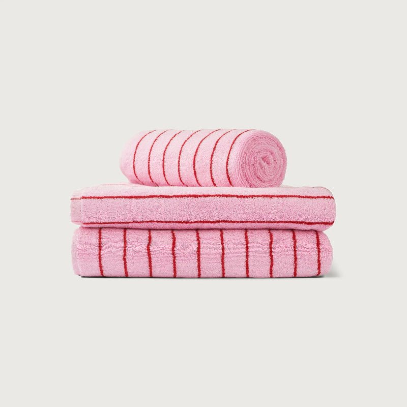 Badehåndklæde - Naram - Baby pink & Ski Patrol - Nordic Home Living