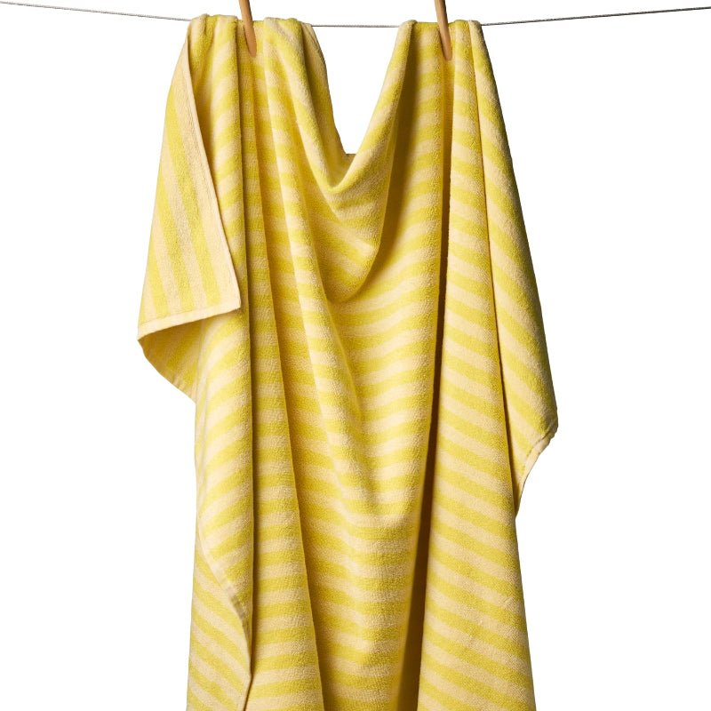 Badehåndklæde - Naram - Pristine & neon yellow - Nordic Home Living