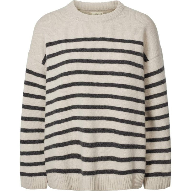 Barbera Strik - O - Neck - island Fossil/mørkegrå - Nordic Home Living