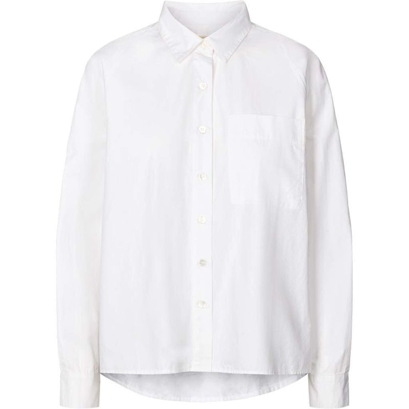 Bella - Raglan L/S poplin shirt - White - Nordic Home Living