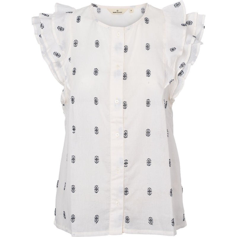 Bluse - Ada - Whisper White/Sky captain - Nordic Home Living