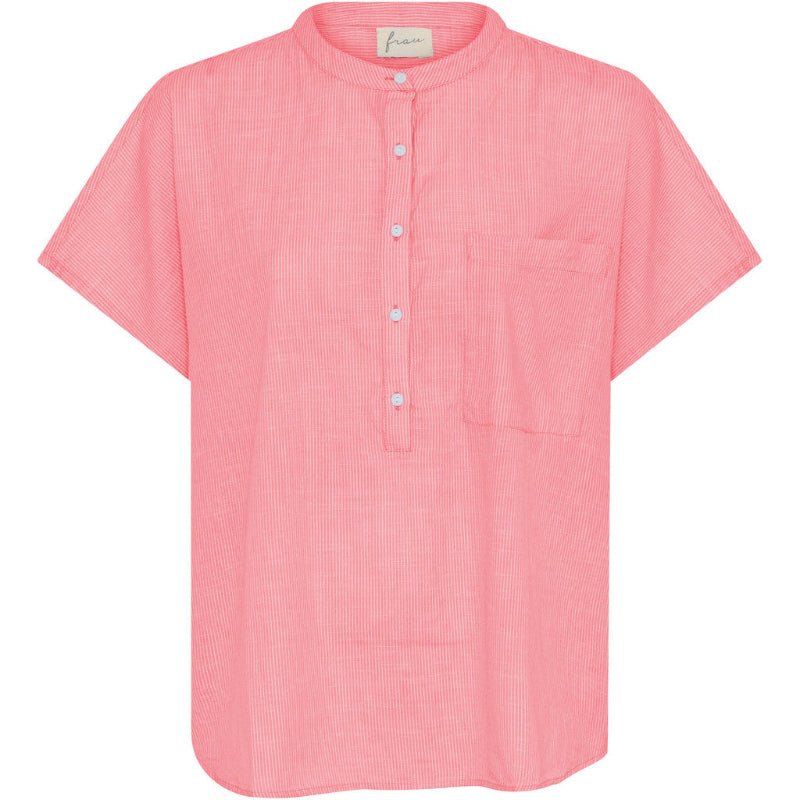 Bluse - Colombo - Hot coral stripe - Nordic Home Living