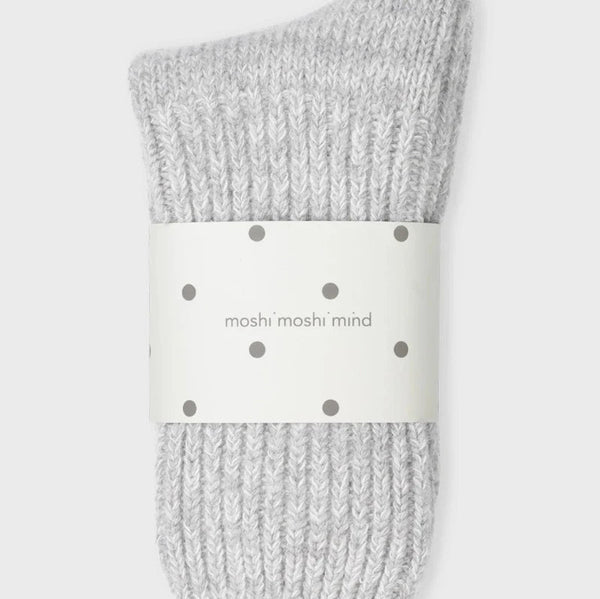 Boyfriend socks - Light grey melange | moshi moshi mind - Nordic Home Living