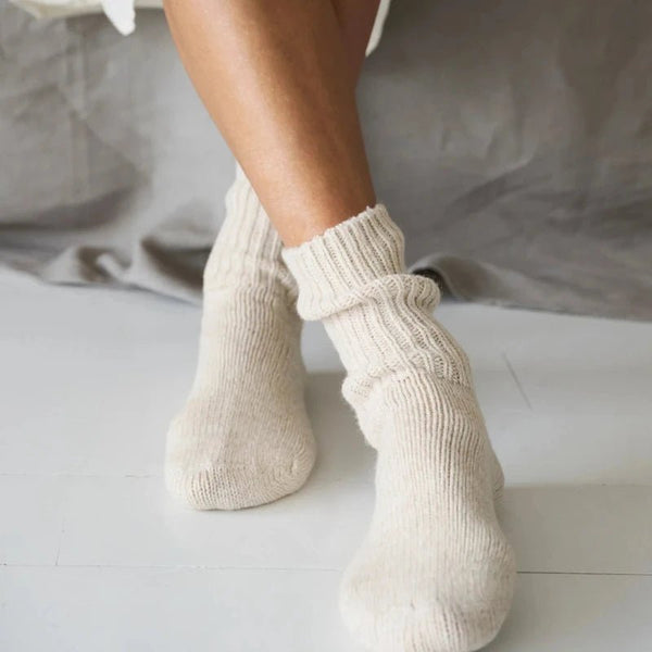 Boyfriend socks - oatmeal melange | moshi moshi mind - Nordic Home Living