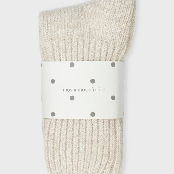 Boyfriend socks - oatmeal melange | moshi moshi mind - Nordic Home Living