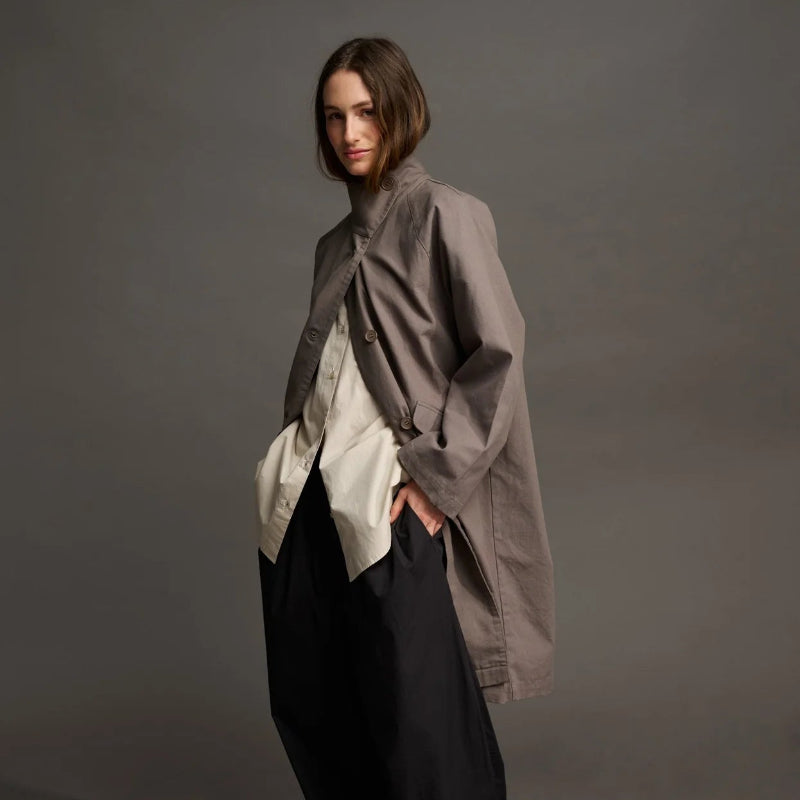 Ella Coat - Canvas -  Kakhi grey