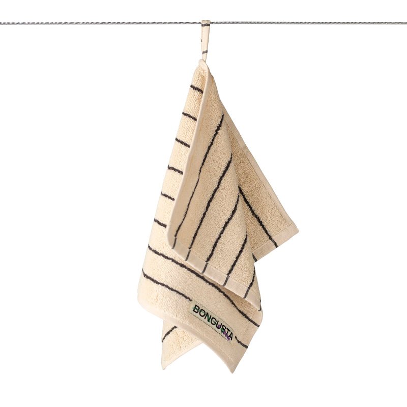 Gæstehåndklæde - Naram - Creme & ink - Nordic Home Living