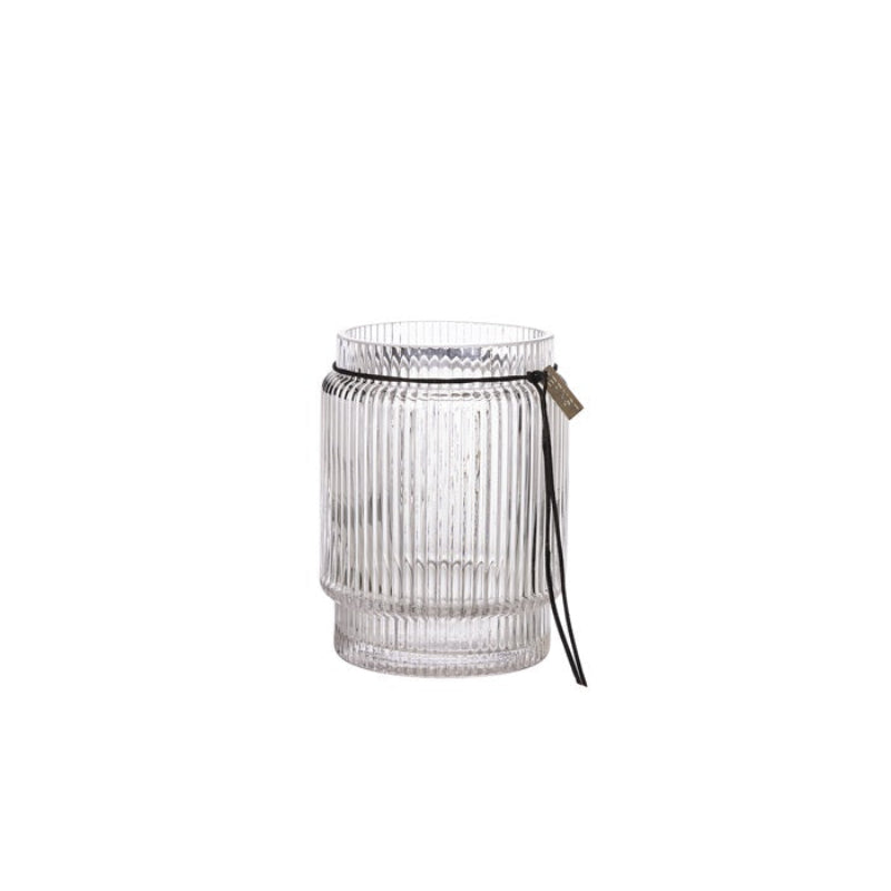 Glasvase - riflet - H10 cm Ø8