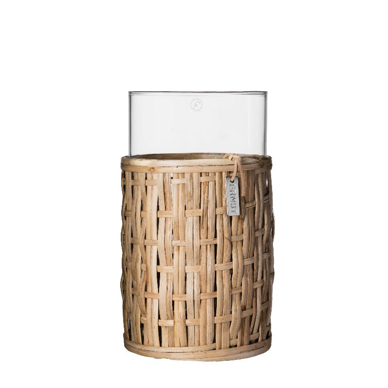 glasvase med flet - d10 - h18 cm - Nordic Home Living
