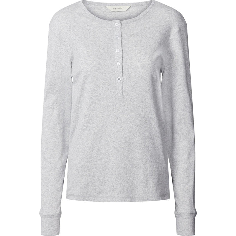 Ida - Cotton RIB GOTS - Light grey melange - Nordic Home Living