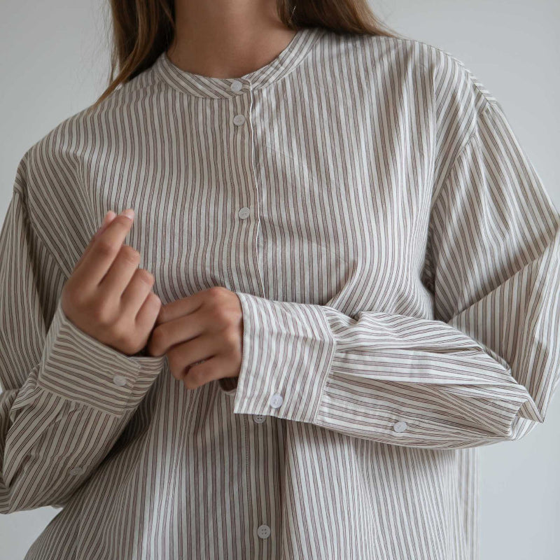 Skjorte - Isolde - Brown beach stripe