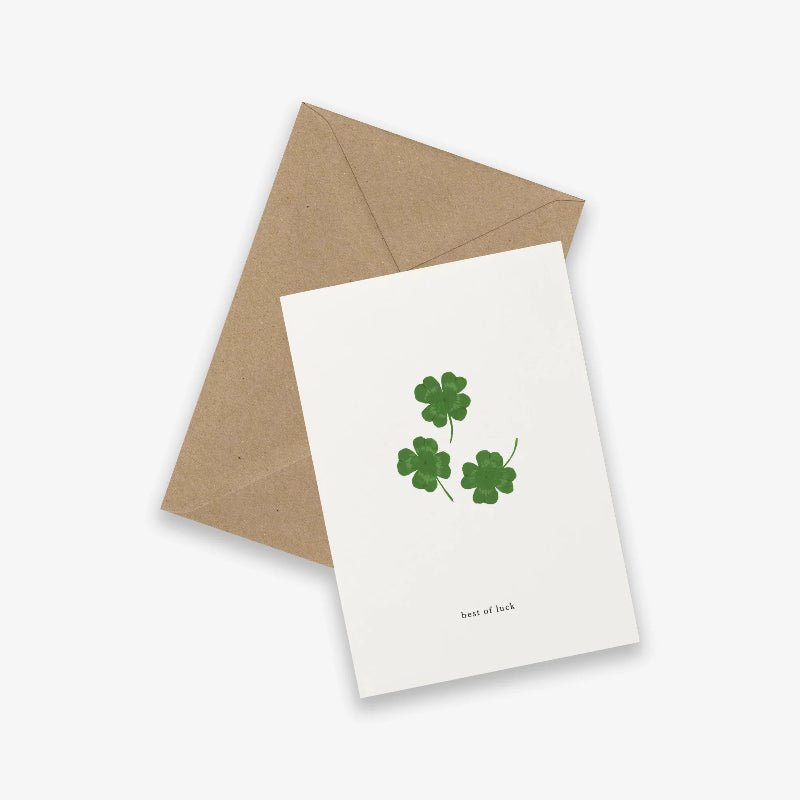 Kort - firkløver - best of luck - Nordic Home Living