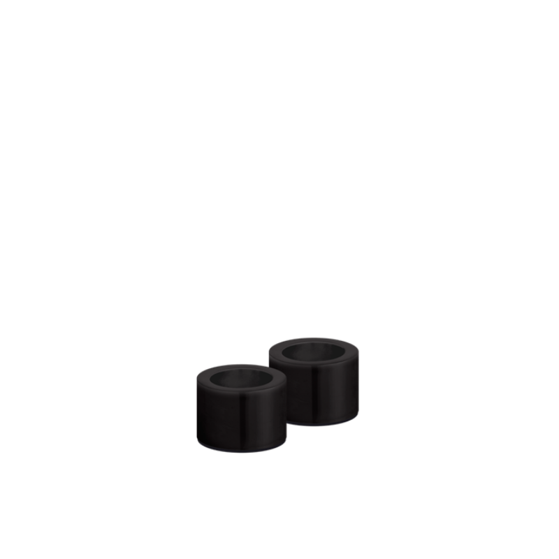 Lysestage med spids form - mat sort - 2-pak, 3,25x2,32 cm