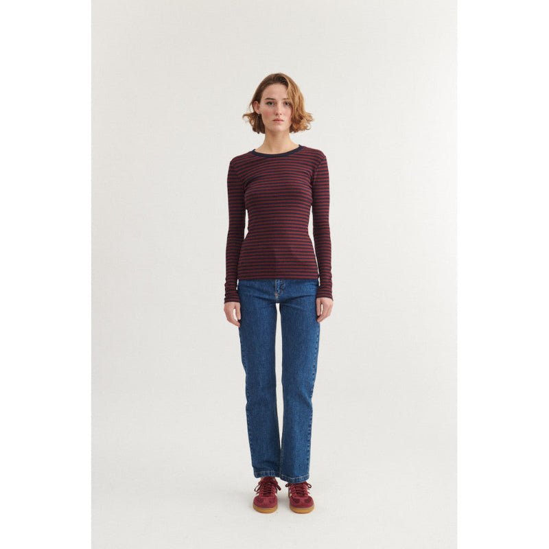 Ludmilla - LS - bordeaux/navy - Nordic Home Living