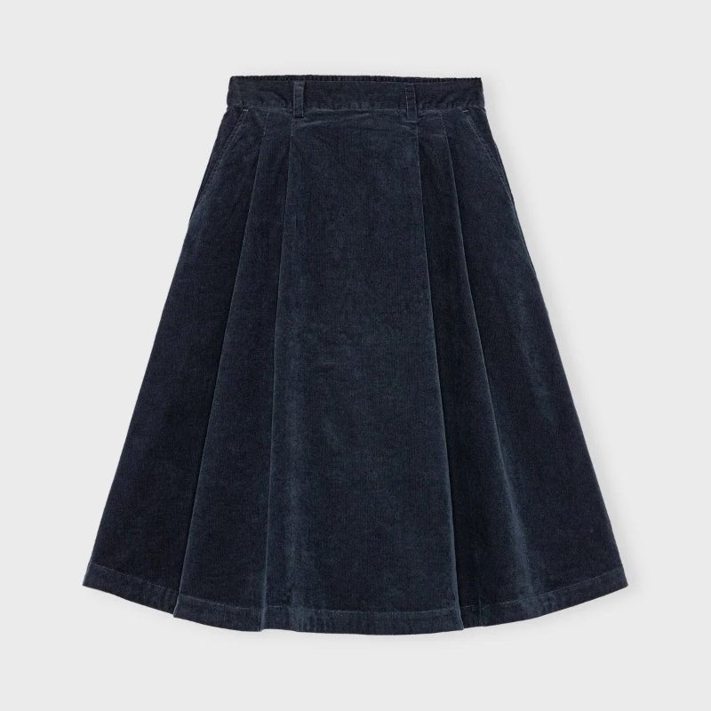 Nederdel - Fløjl - navy - Nordic Home Living