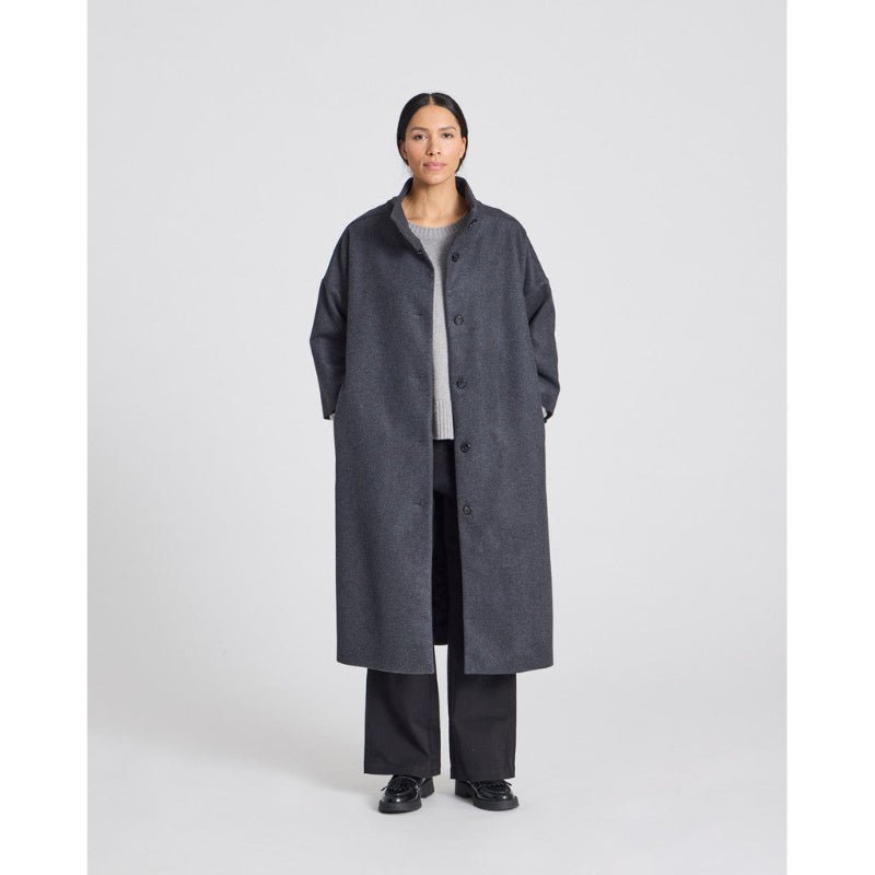 Nete Coat - Dark grey melange - wool - Nordic Home Living