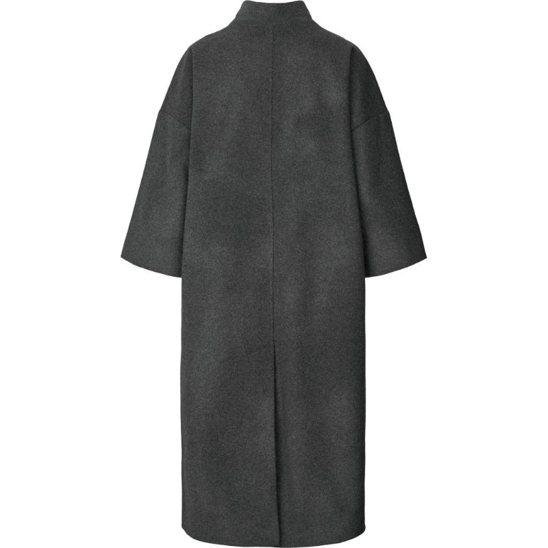 Nete Coat - Dark grey melange - wool - Nordic Home Living