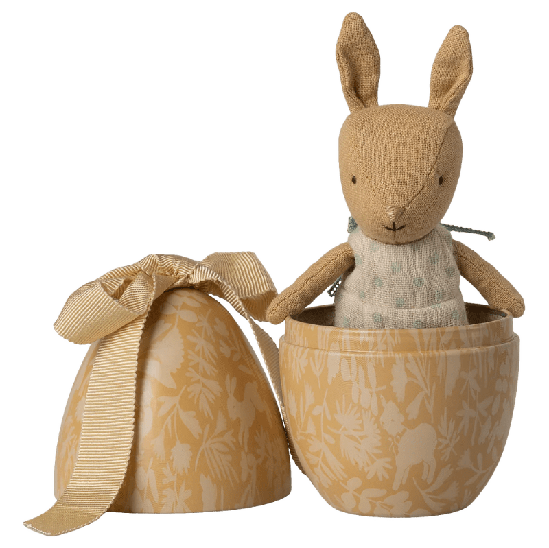 Påskeæg med mikro kanin - lysegul - Nordic Home Living