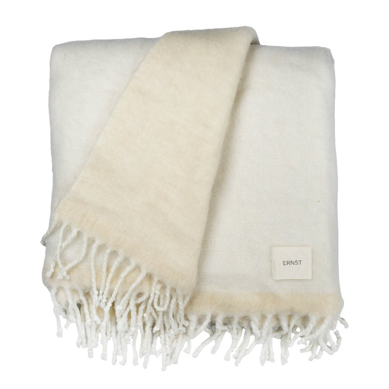Plaid - 130x170 cm - Natur/hvid - Nordic Home Living