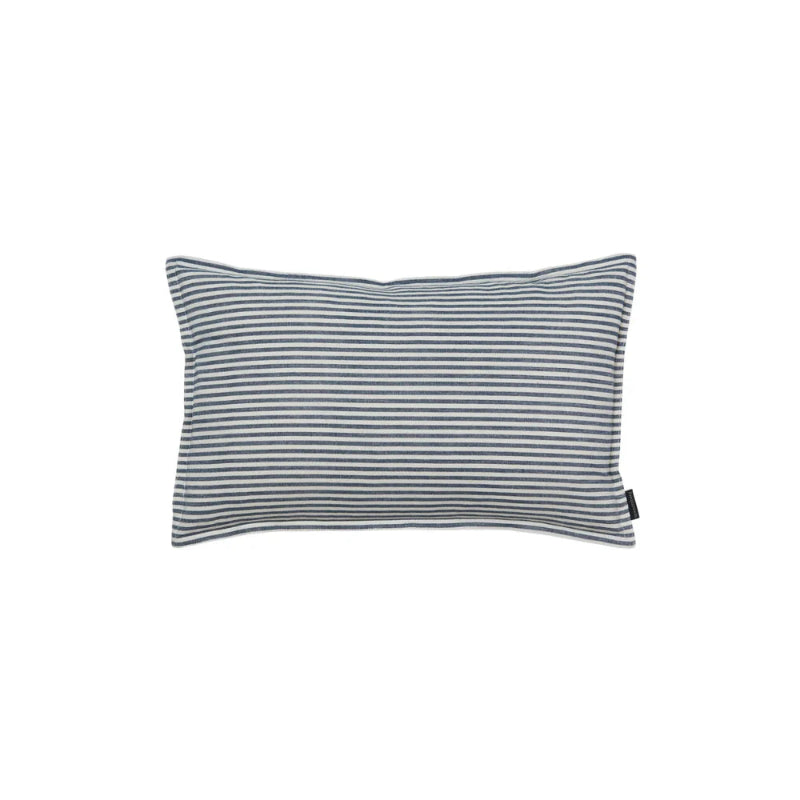 Pude m/fyld strib 35x55cm bomuld - Dark blue